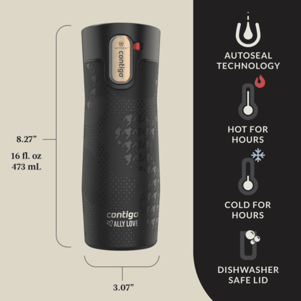 Contigo x Ally Love Autoseal West Loop Vacuum-Insulated Stainless Steel Travel Mug with Easy-Clean Lid, 16 oz, Stellar Jay | 9BHN