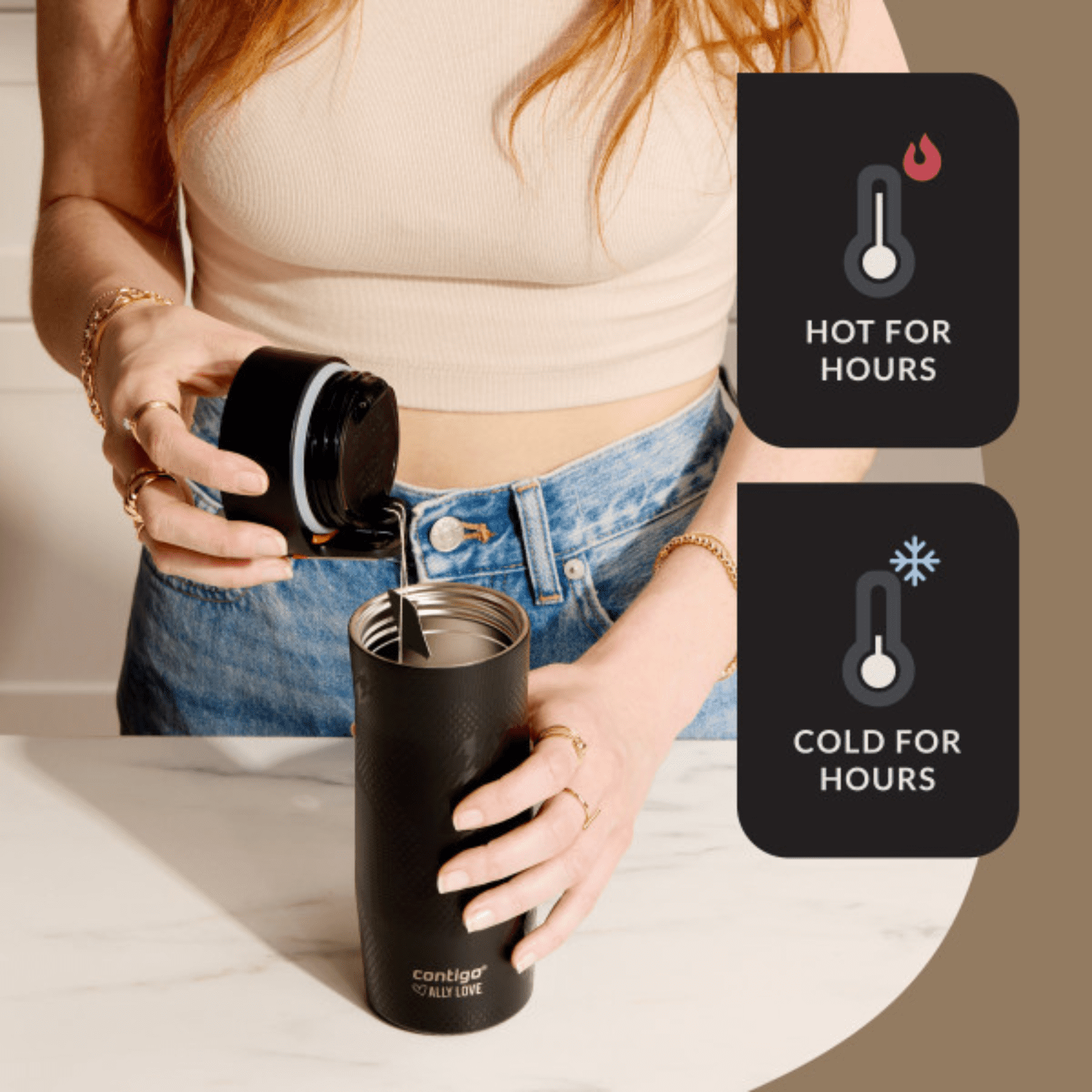 Contigo x Ally Love Autoseal West Loop Vacuum-Insulated Stainless Steel Travel Mug with Easy-Clean Lid, 16 oz, Stellar Jay | 9BHN