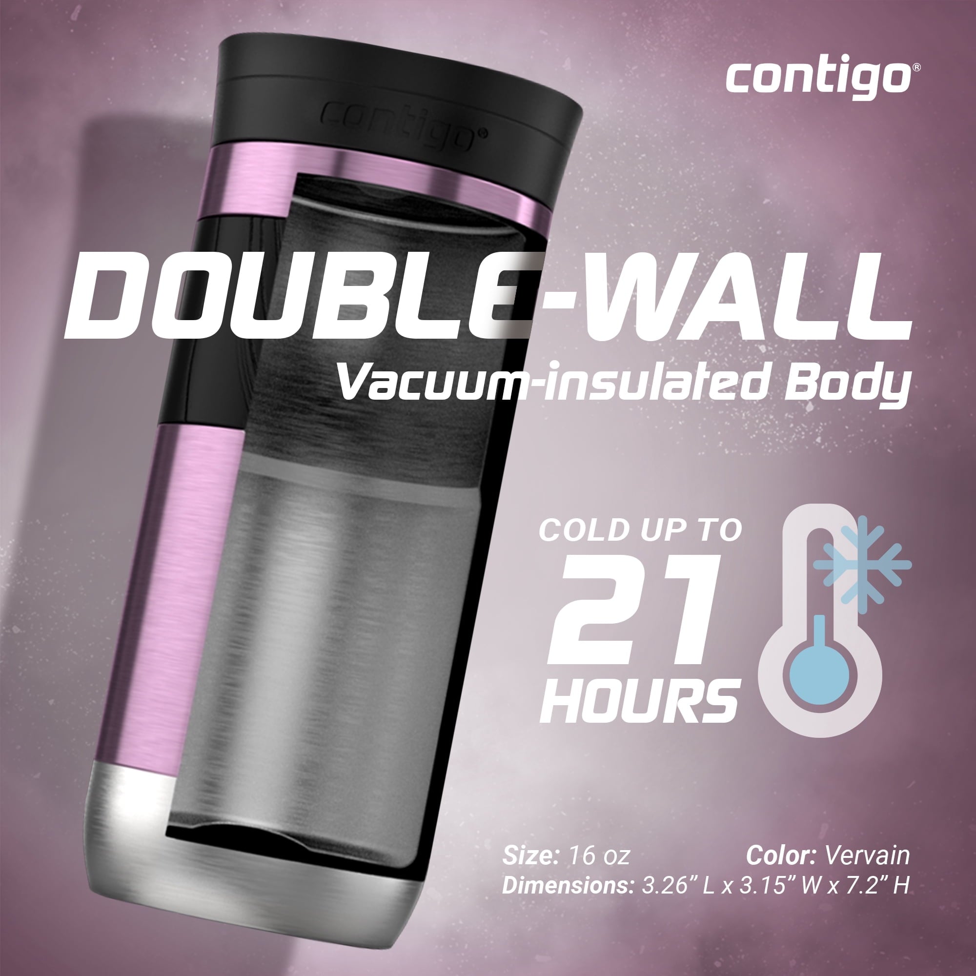 Contigo Byron 2.0 Stainless Steel Travel Mug with SNAPSEAL Lid and Grip, 16oz. | HFXN