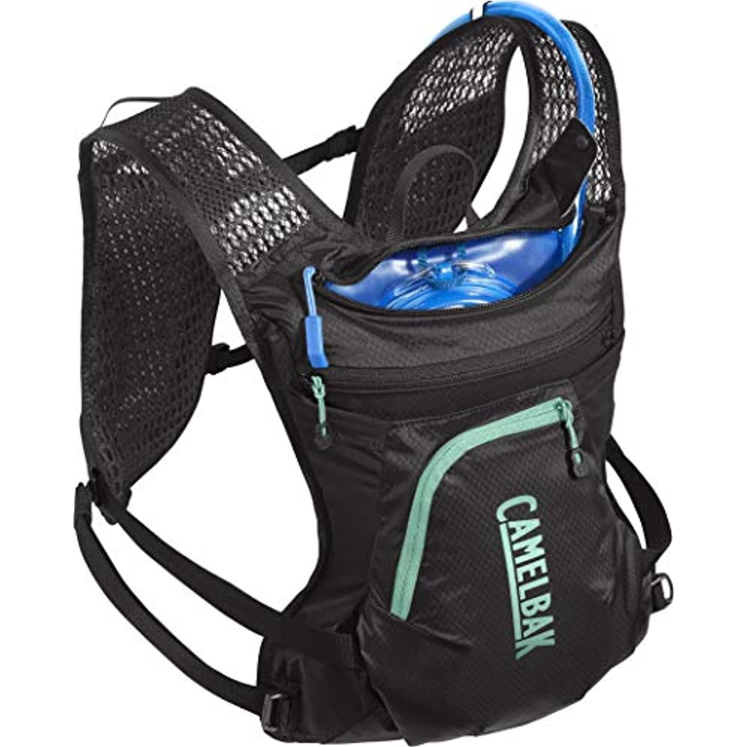 CamelBak Women's Chase Bike Vest 50oz - Hydration Vest - Easy Access Pockets, Black/Mint | YMWP