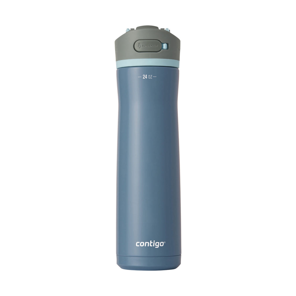 Contigo® Wells Chill Stainless Steel Filter Water Bottle with AUTOSPOUT® Straw Lid, 24 oz., Dark Ice | H5JG