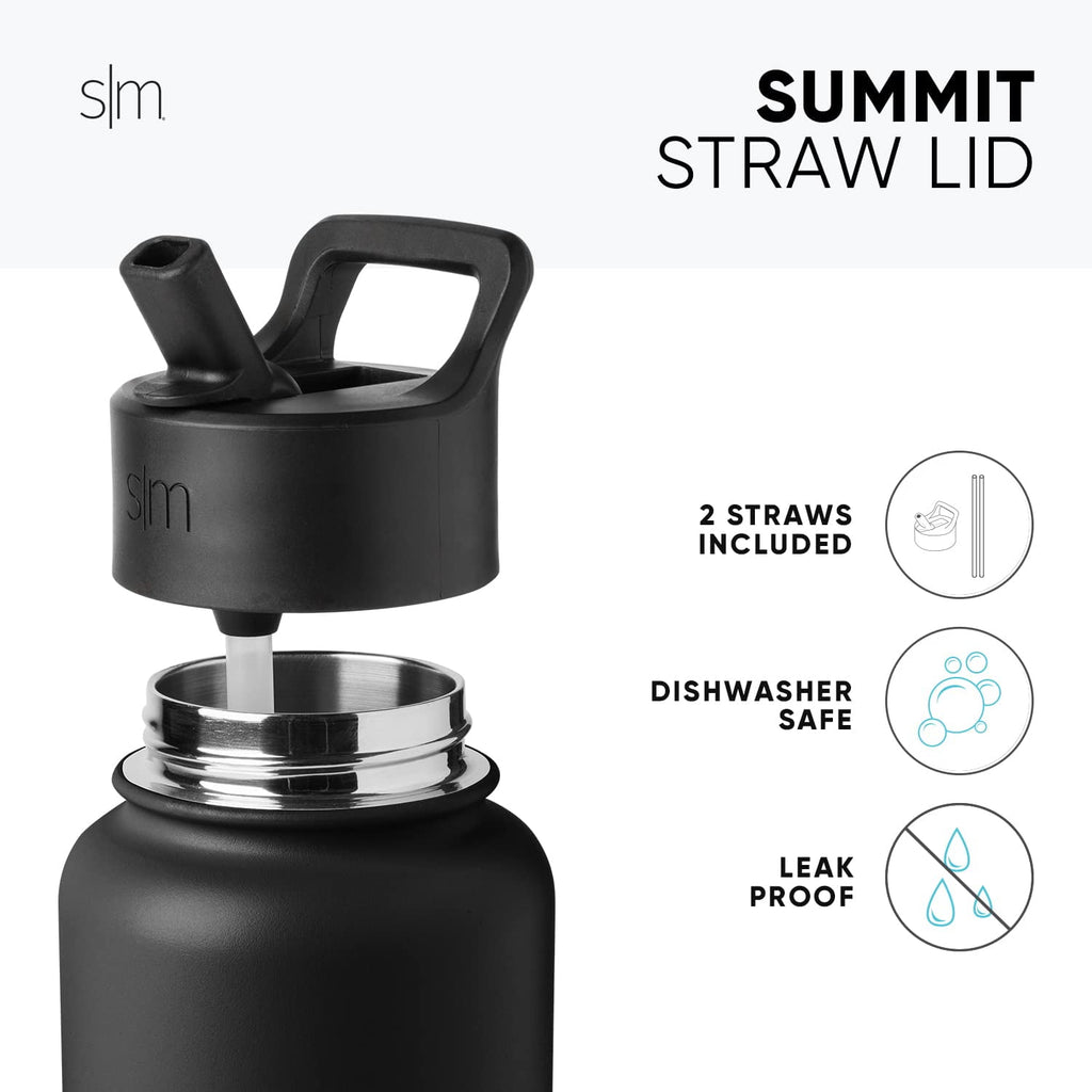 Simple Modern Water Bottle with Straw Lid Vacuum Insulated Stainless Steel Metal Thermos Bottles | Reusable Leak Proof BPA-Free Flask for School | Summit Collection | 22oz, Slumberland | W8IU