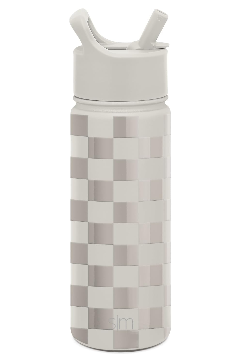 Simple Modern Kids Water Bottle with Straw Lid Vacuum Insulated Stainless Steel Metal Thermos Bottles | Reusable Leak Proof BPA-Free Flask for School | Summit Collection | 18oz, Checkmate | LC60