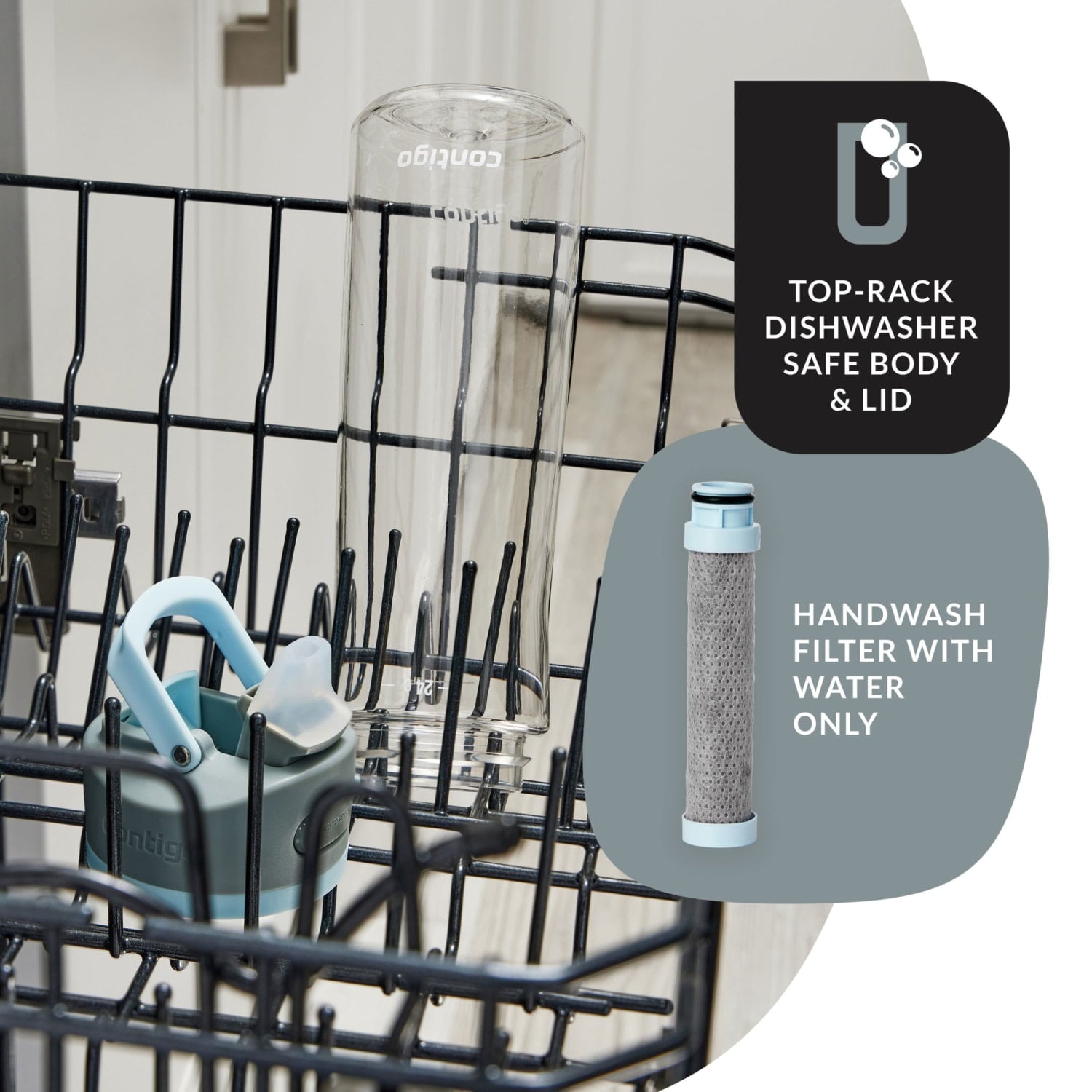 Contigo 24 oz. Wells Plastic Filter Water Bottle - Salt | SRZN