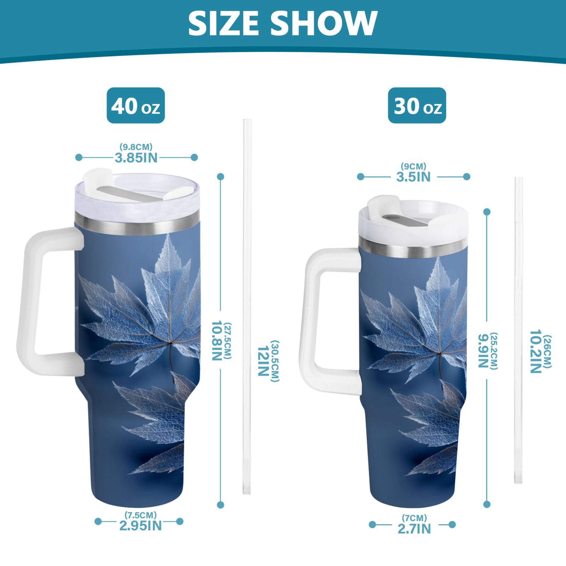 30 oz Insulated Stainless Steel Tumbler Double Wall Stainless Steel Tumbler with 2-Way Drinking Glass Mapleleaves | DJ0Y