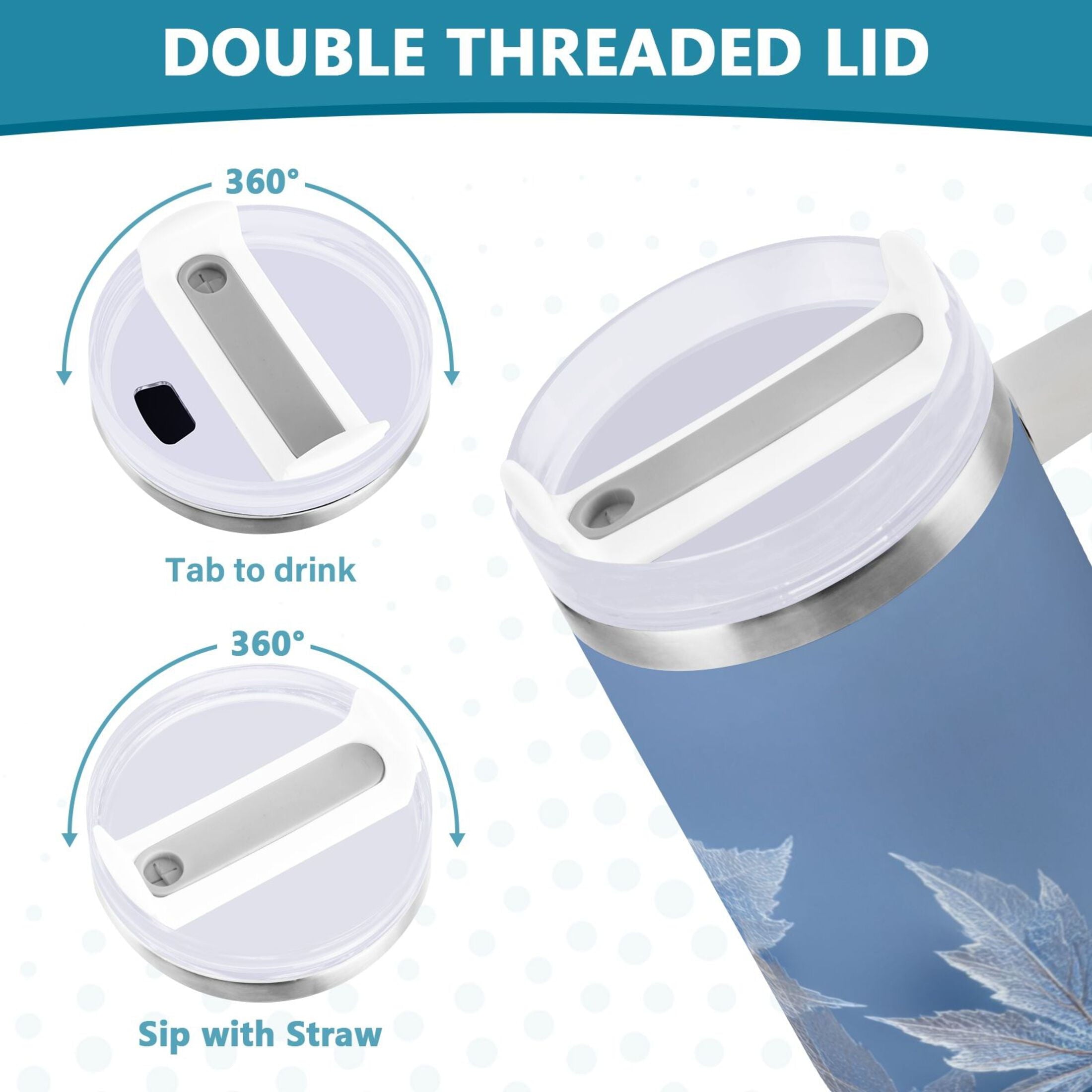 30 oz Insulated Stainless Steel Tumbler Double Wall Stainless Steel Tumbler with 2-Way Drinking Glass Mapleleaves | DJ0Y