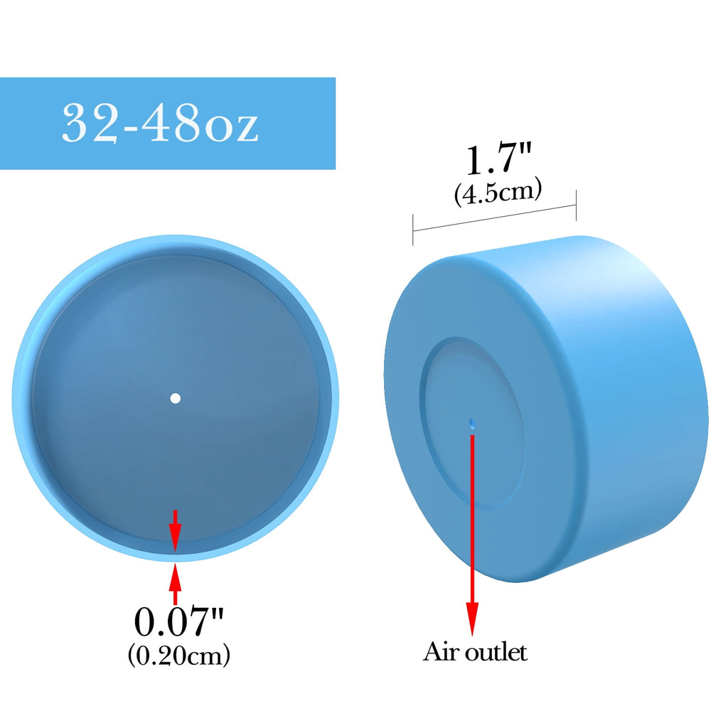 Linkidea 2 Pack Water Bottle Boot Compatible with Nalgene Sustain Wide Mouth 32oz/48oz, Narrow Mouth 32oz, Silicone Anti-Slip Bottle Bottom Bumper Protector (Blue) | 17AC