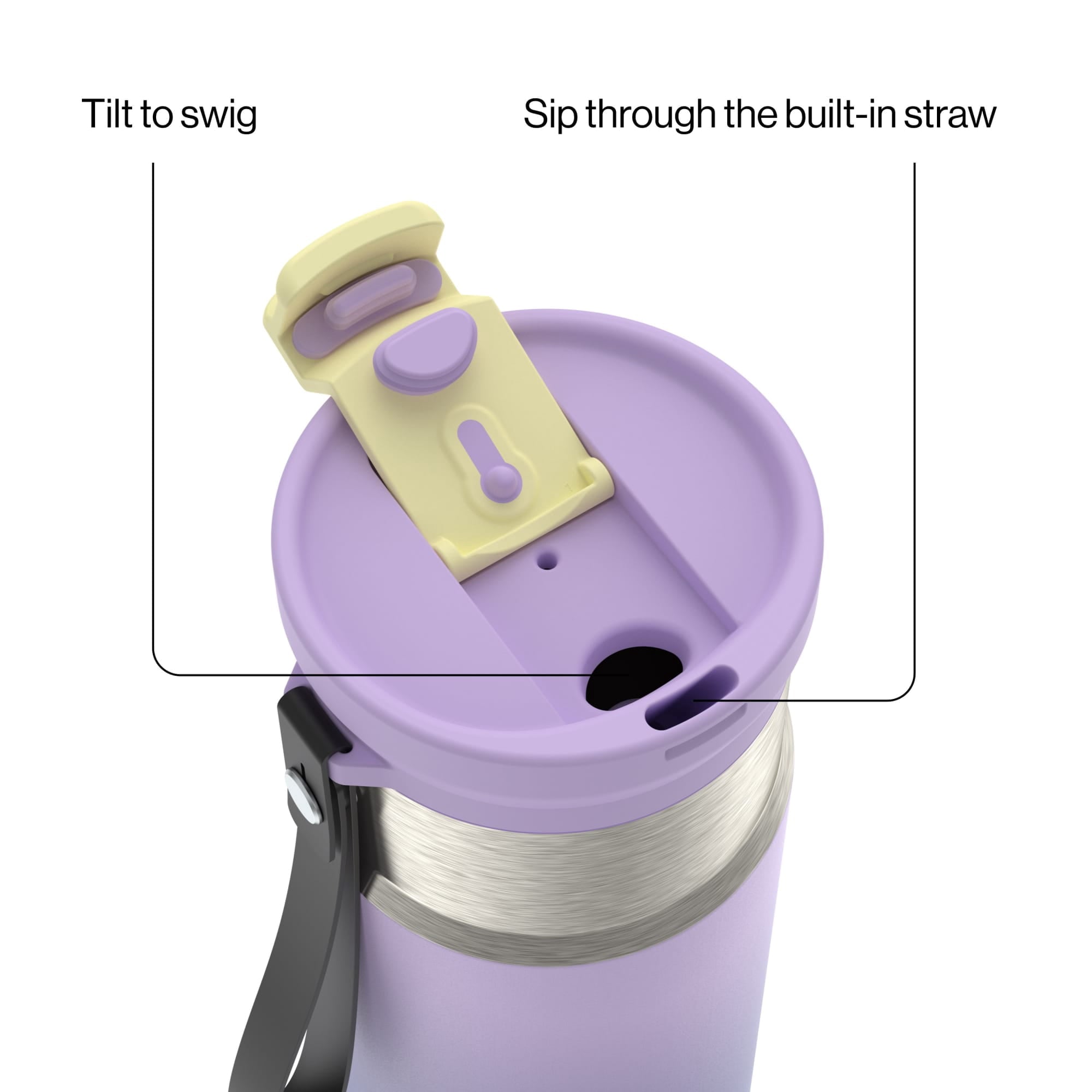 Contigo DualSip 16 oz Compact Leakproof Insulated Water Bottle with 2-Way Lid | 3BB1