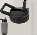 Straw Lid Compatible with Nalgene Water Bottles, BPA-Free Straws Lid with Handle for Nalgene Wide Mouth, Replacement Bottle Cap Accessories with Straws and Straw Brush | AXOS