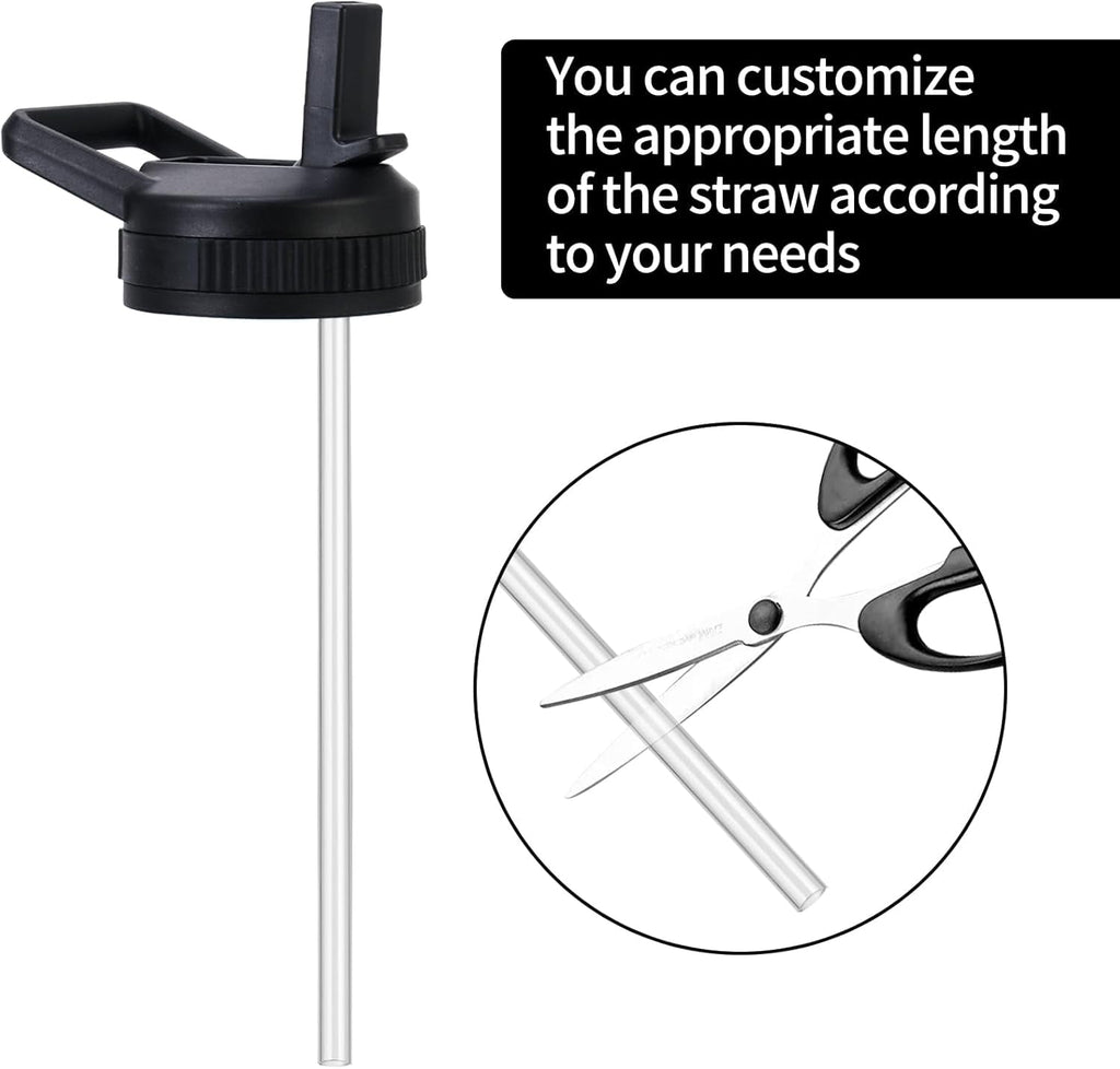 Straw Lid Compatible with Nalgene Water Bottles, BPA-Free Straws Lid with Handle for Nalgene Wide Mouth, Replacement Bottle Cap Accessories with Straws and Straw Brush | AXOS