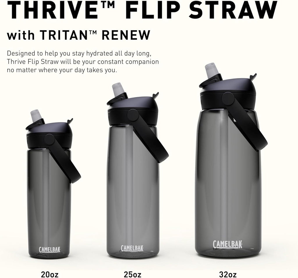 Camelbak Thrive Flip Straw 20oz Water Bottle, Charcoal | PCEV