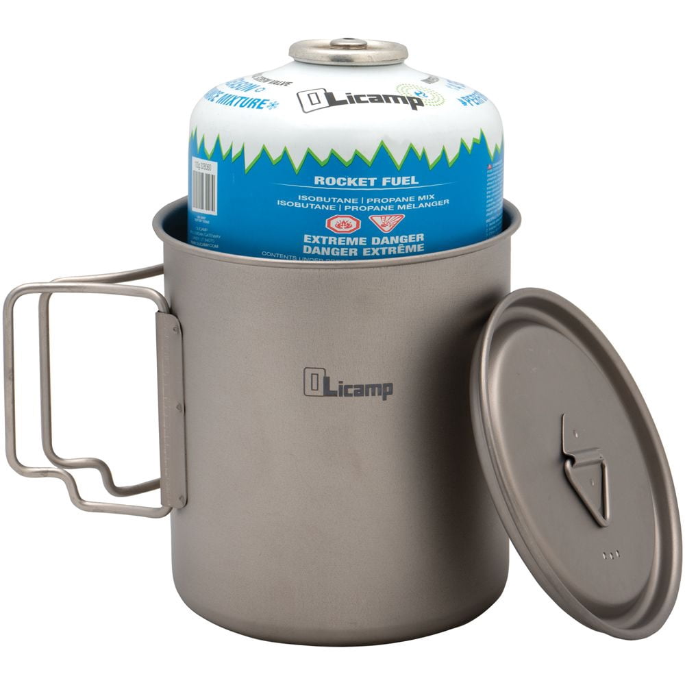 Olicamp Titanium Space Saver Mug with Lid, Nests Nalgene Bottle Inside, Lightweight and Compact, Perfect for Camping and Backpacking, 750mL | RGJL