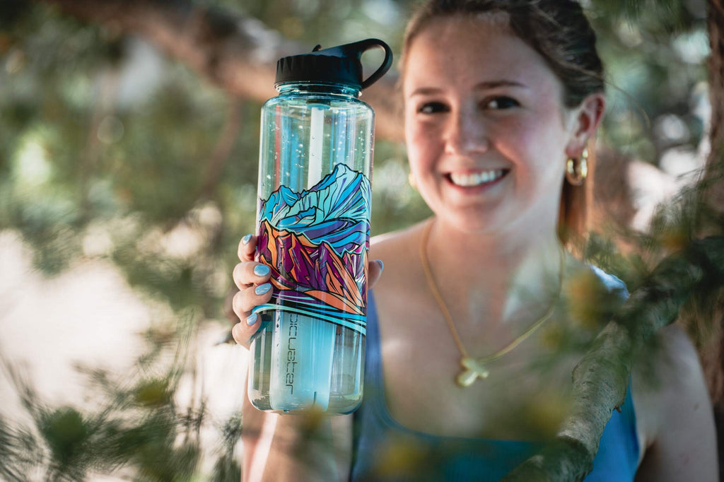 Epic Water Filters Nalgene OG Sustain Tritan USA Made Water Bottle and 75 Gallon Filter - Removes 99.99% of Water Impurities, 32oz, Leggitt Art | PGTI