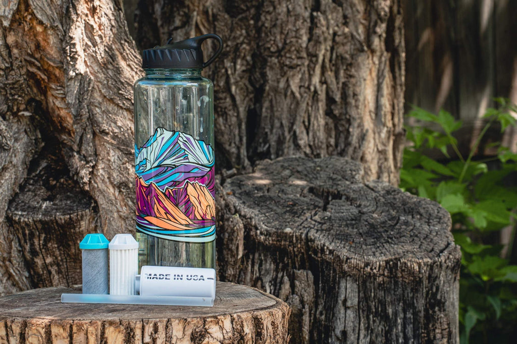 Epic Water Filters Nalgene OG Sustain Tritan USA Made Water Bottle and 75 Gallon Filter - Removes 99.99% of Water Impurities, 32oz, Leggitt Art | PGTI