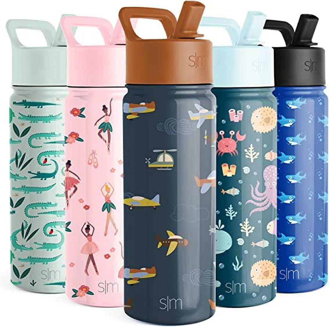 Simple Modern Summit Water Bottle Straw Lid Vacuum Insulated Stainless Steel Bottle | 18 fl oz | PMLR