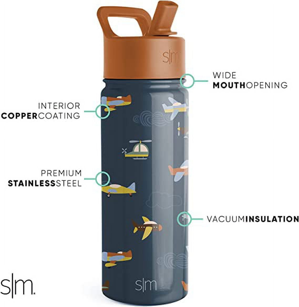 Simple Modern Summit Water Bottle Straw Lid Vacuum Insulated Stainless Steel Bottle | 18 fl oz | PMLR