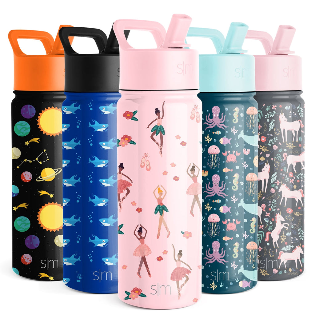 Simple Modern Summit Water Bottle Straw Lid Vacuum Insulated Stainless Steel Bottle | 18 fl oz | PMLR