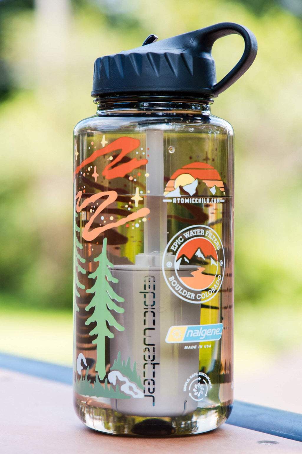 Epic Water Filters Nalgene OG Sustain Tritan USA Made Water Bottle and 75 Gallon Filter - Removes 99.99% of Water Impurities, 32oz, Atomic Child Special Edition | 3ZD5