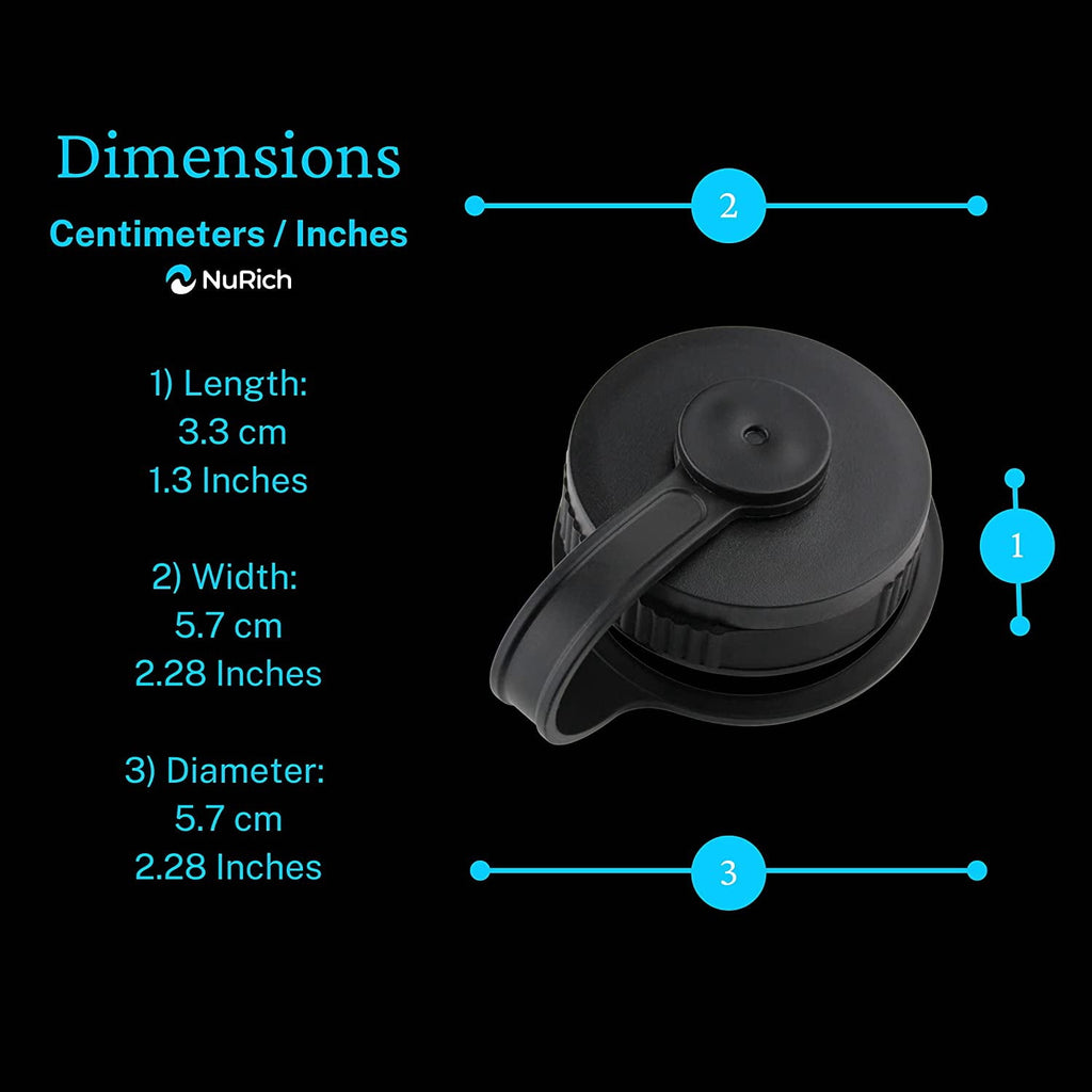 NuRich Loop Top Lid for Wide Mouth Hydro Flask, Nalgene &amp; Simple Water Bottles | 3A8P