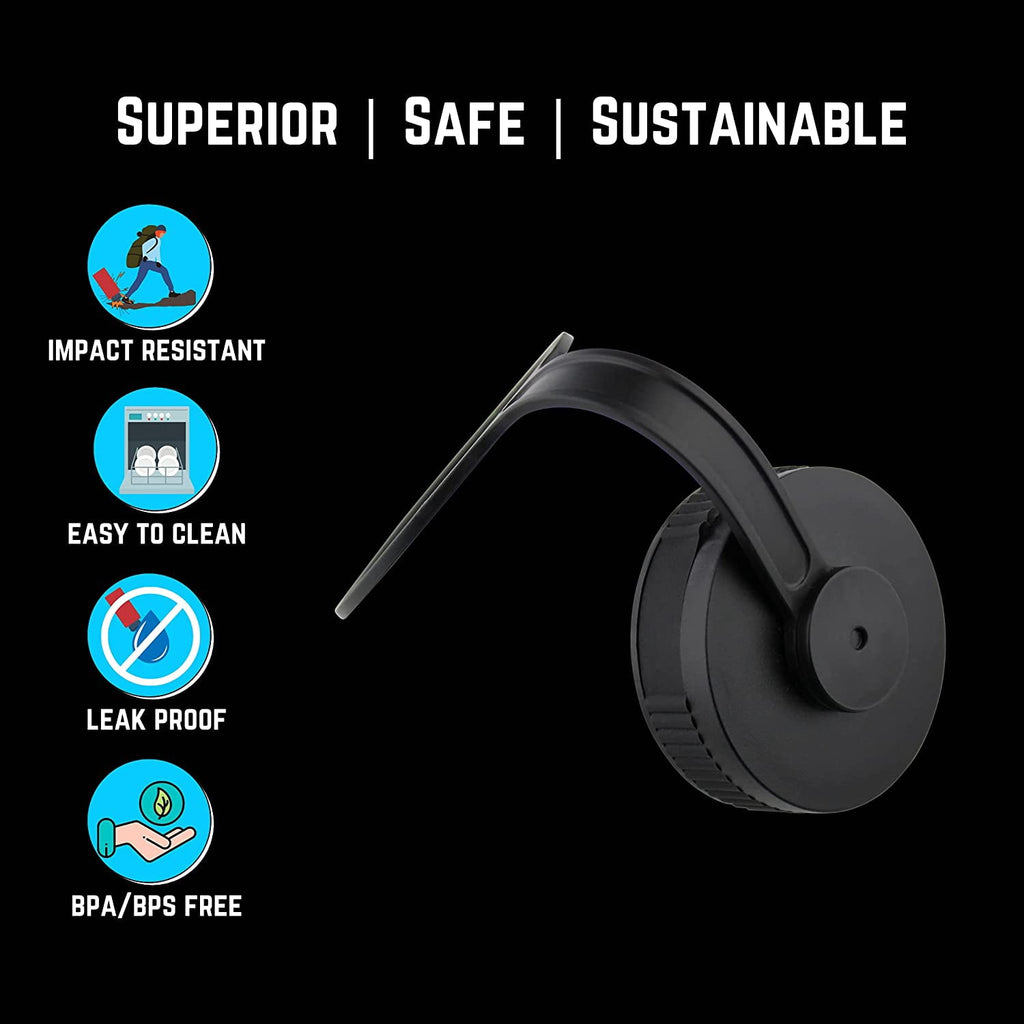 NuRich Loop Top Lid for Wide Mouth Hydro Flask, Nalgene &amp; Simple Water Bottles | 3A8P