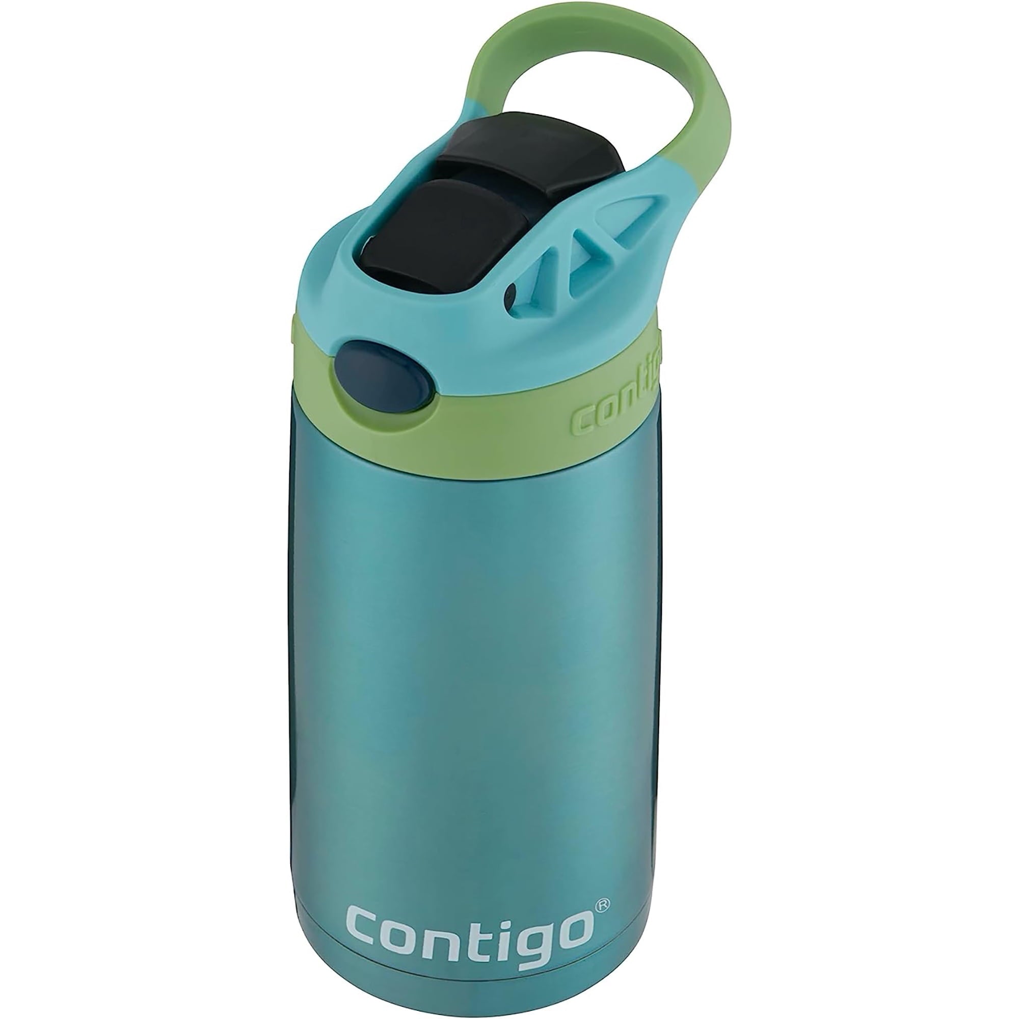 Contigo Kid's 13 oz. AutoSpout Straw Water Bottle - Stainless Steel/Azalea/Pansy | 7NL2
