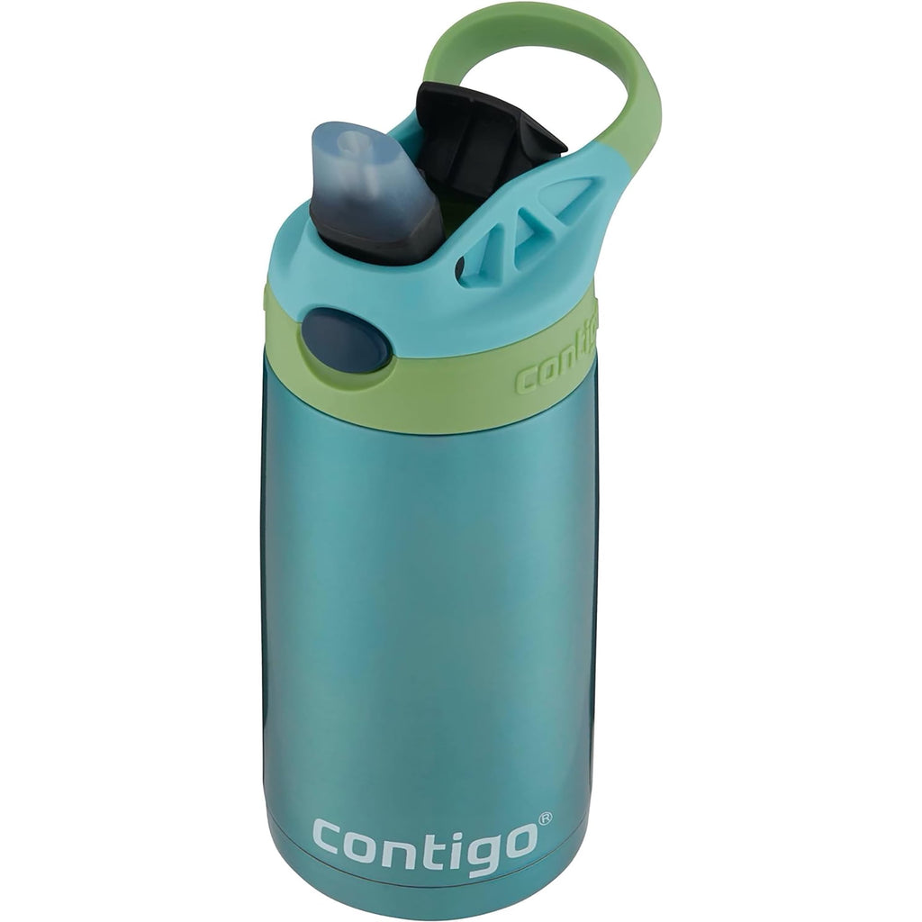 Contigo Kid's 13 oz. AutoSpout Straw Water Bottle - Stainless Steel/Azalea/Pansy | 7NL2