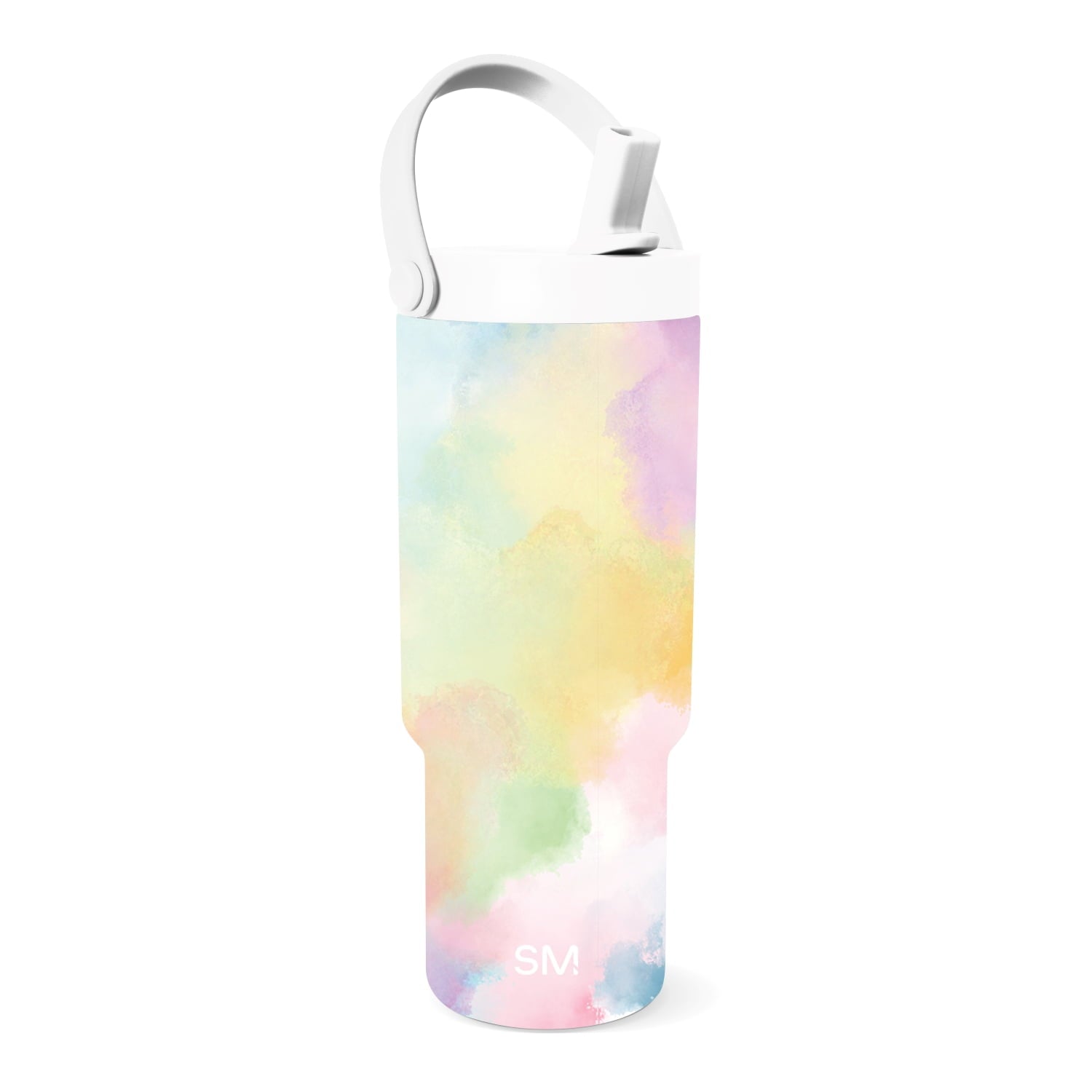 Simple Modern 24 fl oz Insulated Stainless Steel Trek Pivot Tumbler with Straw Lid and Top Handle|Cotton Candy Tie Dye | SISA