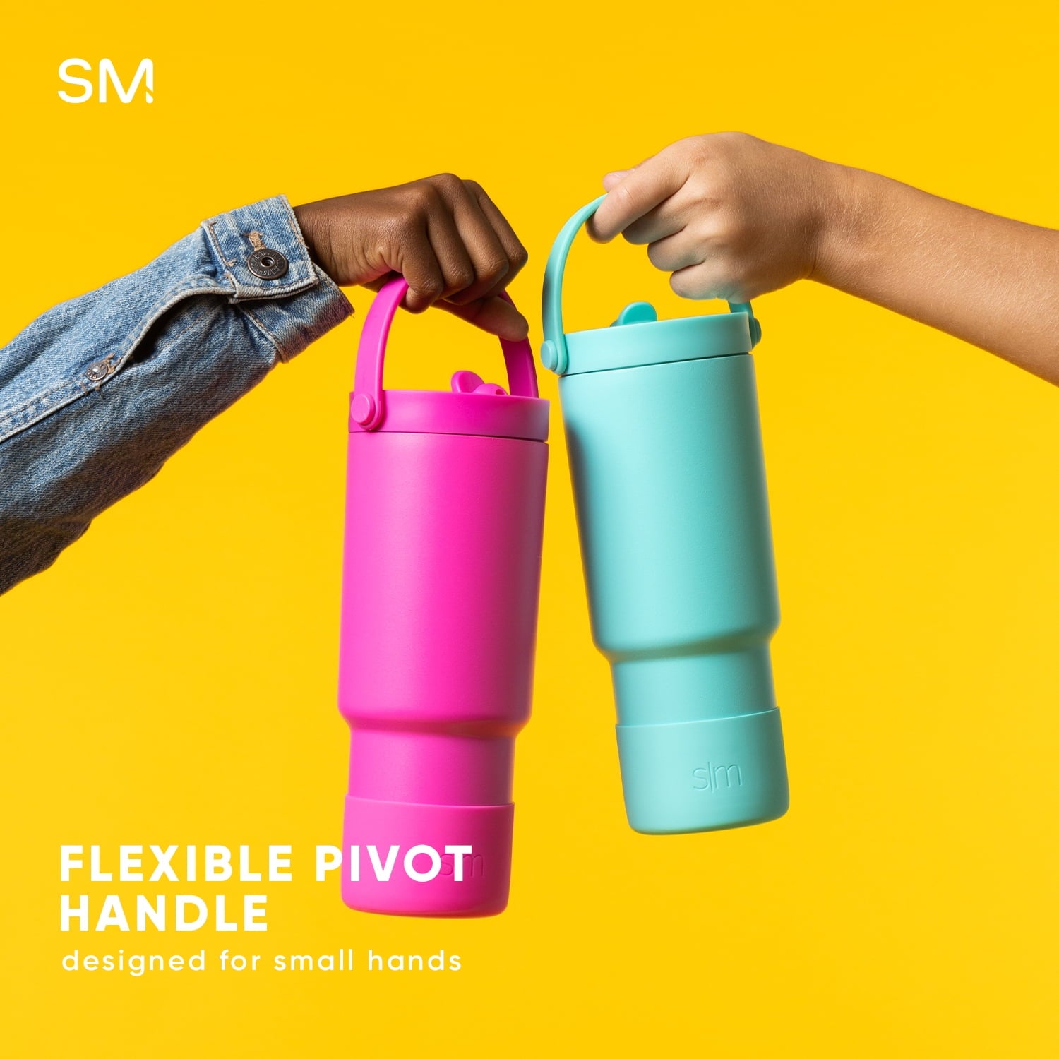 Simple Modern 24 fl oz Insulated Stainless Steel Trek Pivot Tumbler with Straw Lid and Top Handle|Cotton Candy Tie Dye | SISA