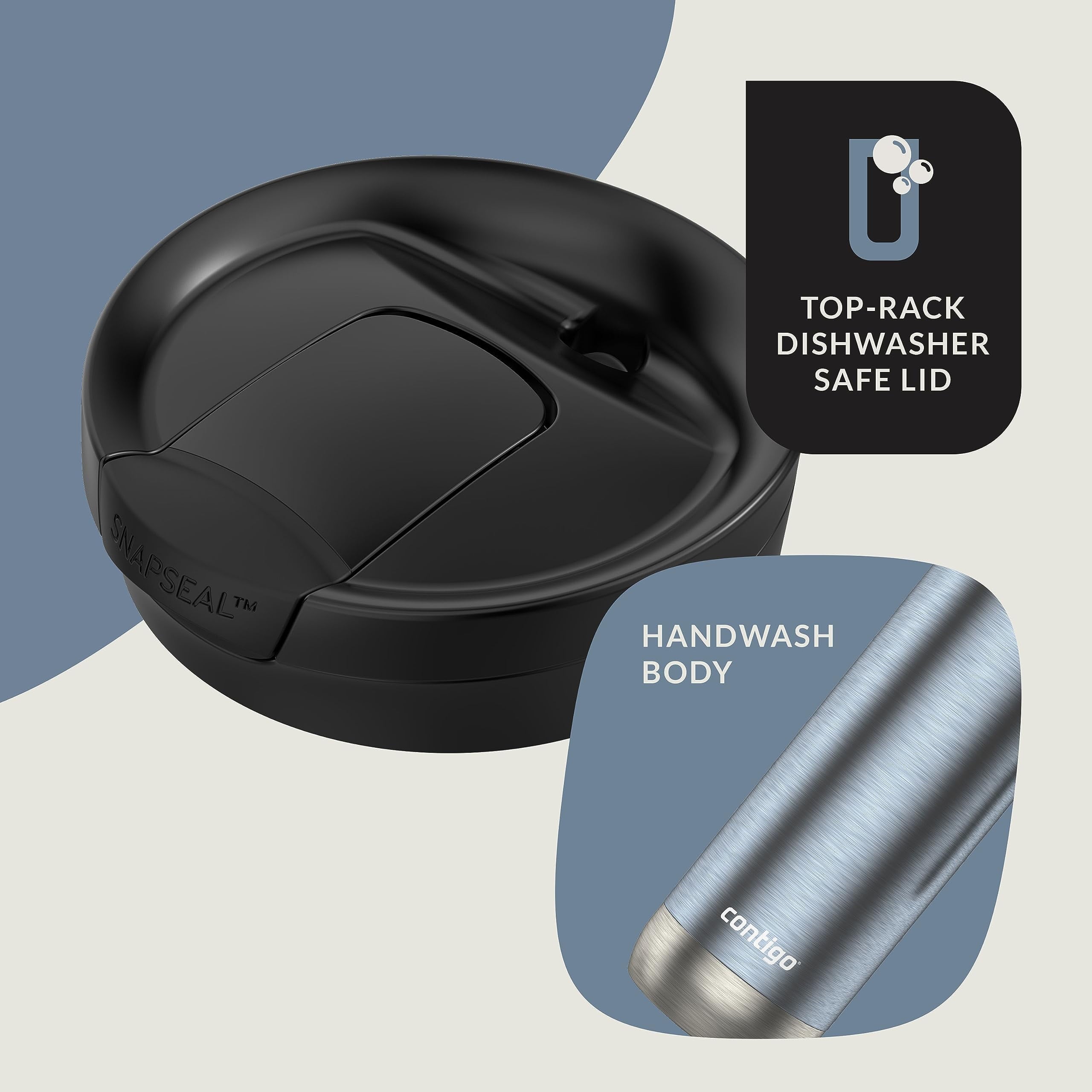 Contigo 20 oz. Superior 2.0 SnapSeal Stainless Steel Travel Mug - Dark Ice | LUIY