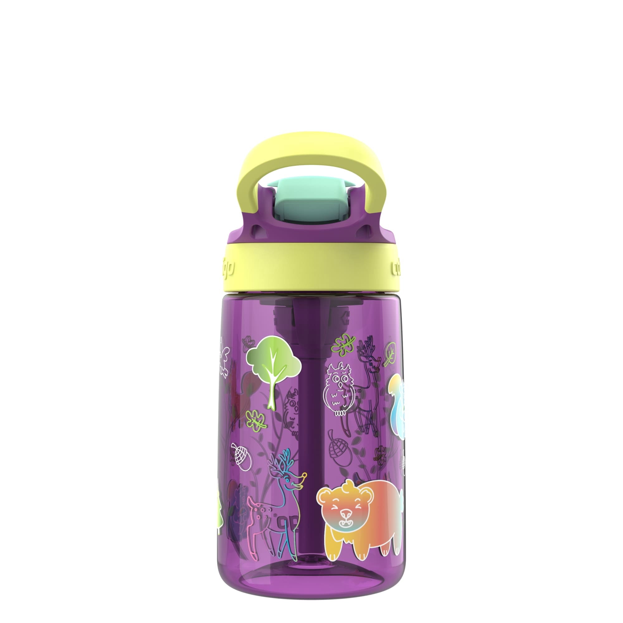Contigo Kids Water Bottle with Redesigned AUTOSPOUT Straw, 14 oz, Grape Forest Haven | ZUNZ