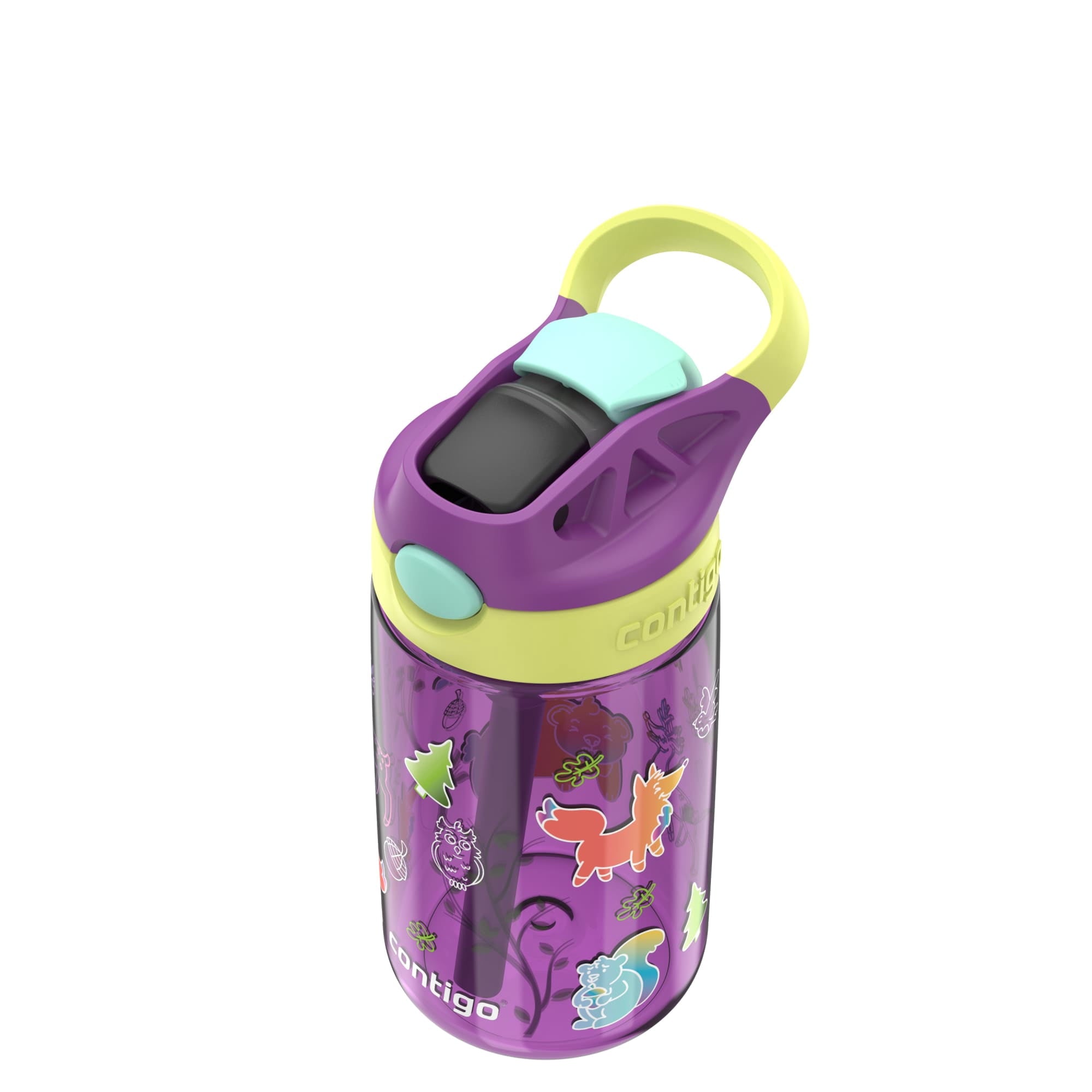 Contigo Kids Water Bottle with Redesigned AUTOSPOUT Straw, 14 oz, Grape Forest Haven | ZUNZ