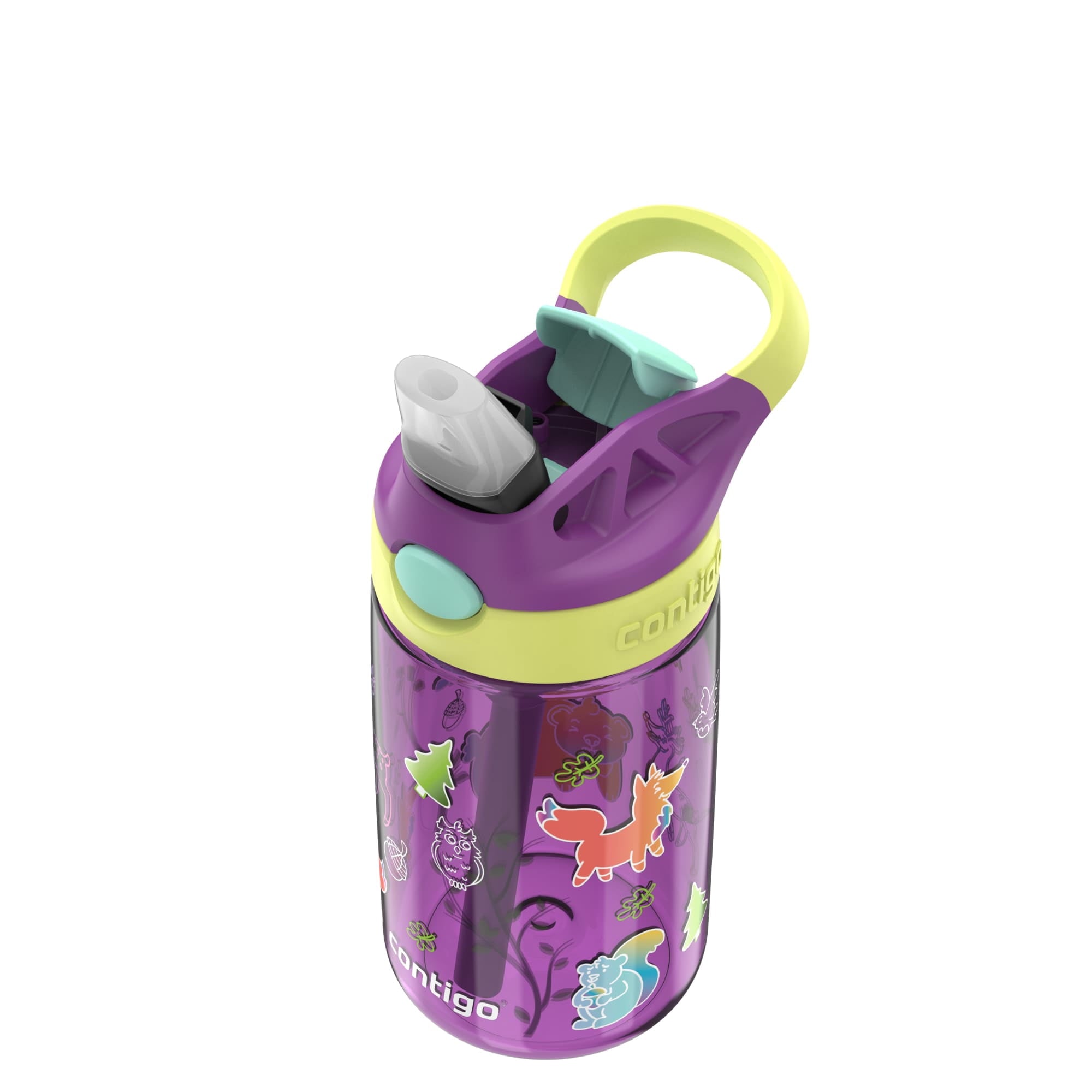 Contigo Kids Water Bottle with Redesigned AUTOSPOUT Straw, 14 oz, Grape Forest Haven | ZUNZ