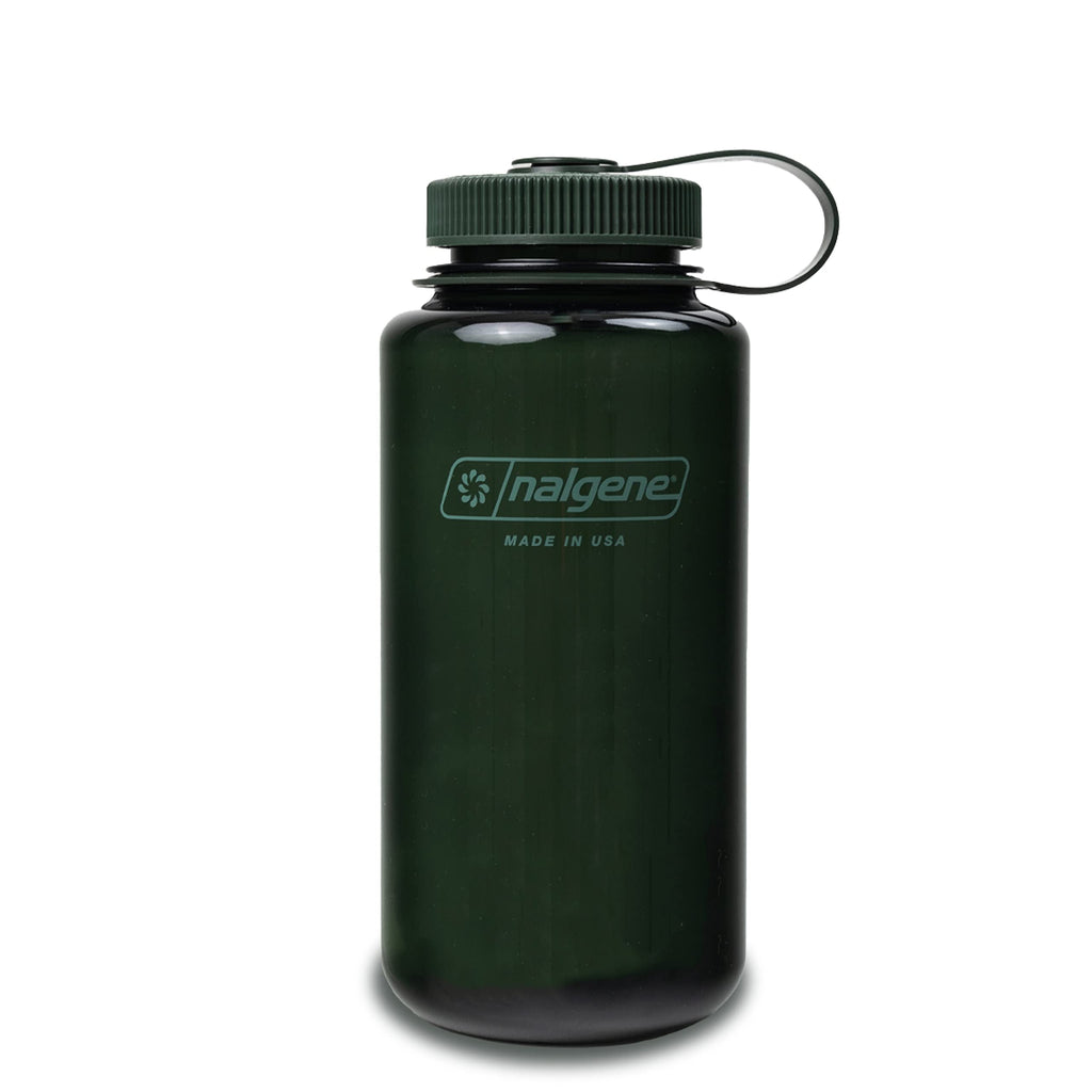 Nalgene Monochrome BPA-Free Recycled Reusable Water Bottle for Backpacking, Hiking, Gym - 32 oz Shatterproof Jade | HH32