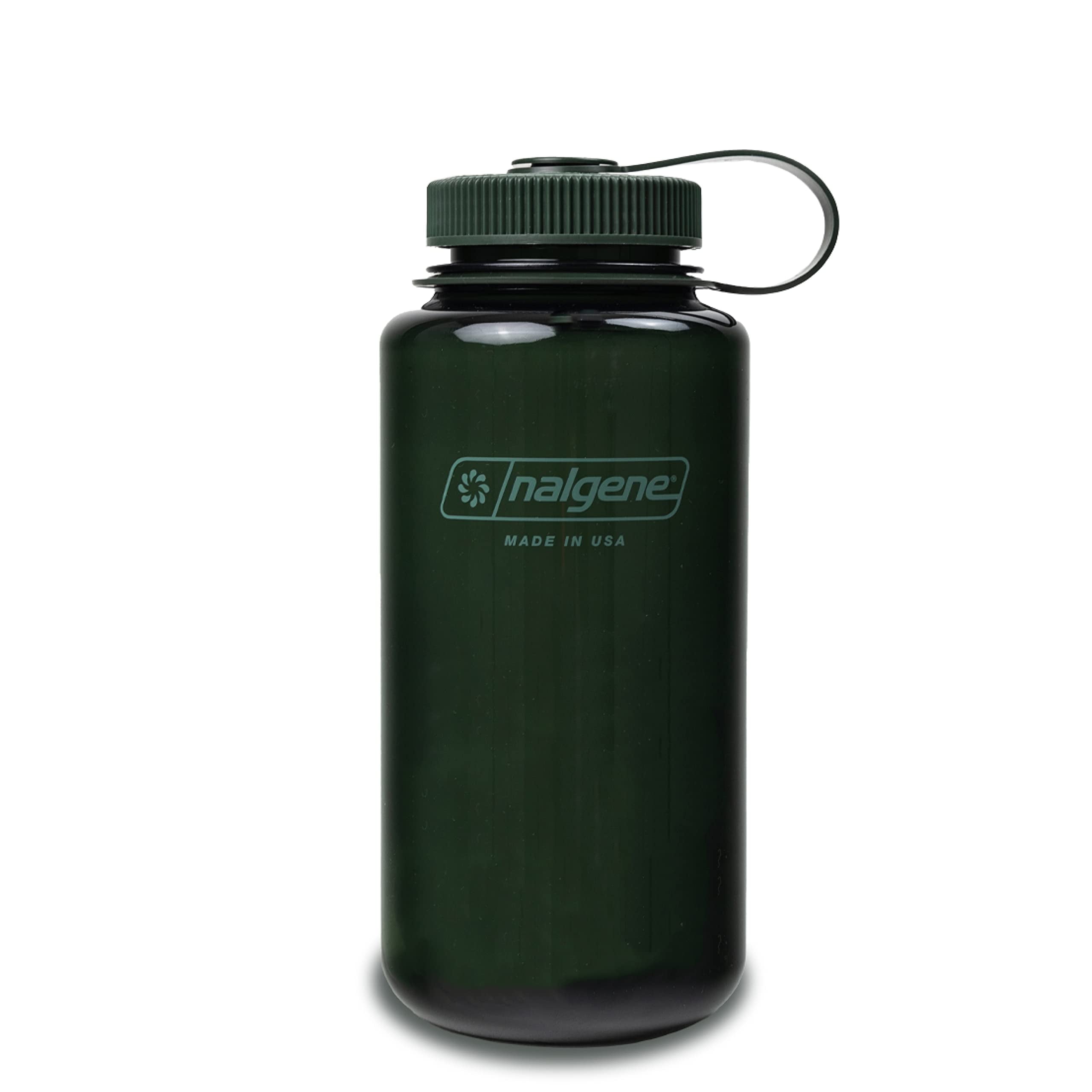 Nalgene Monochrome BPA-Free Recycled Reusable Water Bottle for Backpacking, Hiking, Gym - 32 oz Shatterproof Jade | HH32