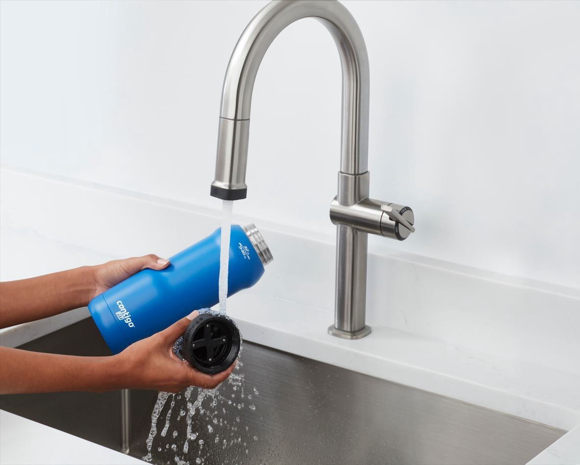 Contigo Fit Stainless Steel AUTOSPOUT Water Bottle with Straw, Blue Amp, 32 fl oz. | ZTKF