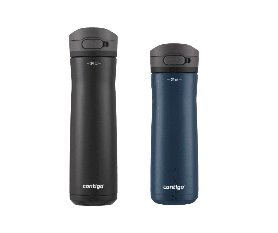 Contigo Jackson Chill Bundle 2 Water Bottles Black 24oz and Blueberry 20oz with Autopop Lid | 522O