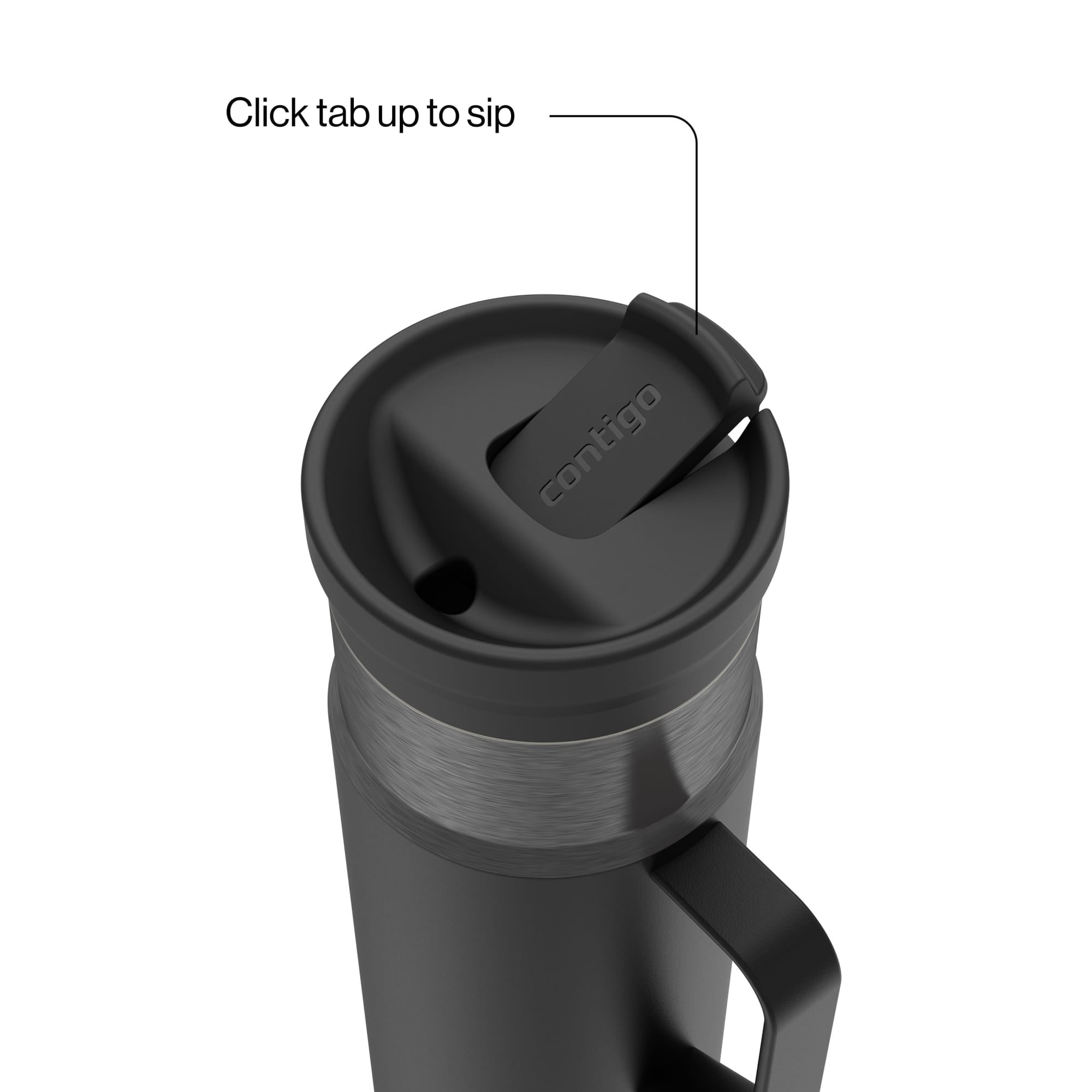 Contigo SnapSeal Leakproof Stainless Steel Reusable Water Bottle Tumbler with Side Handle, Dark Blue/Bronze, 20 oz | TZW7