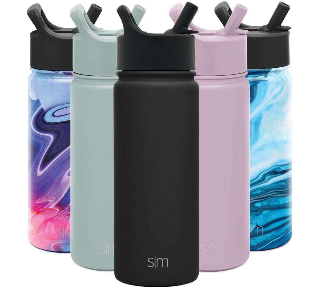 Simple Modern Summit Water Bottle Straw Lid Vacuum Insulated Stainless Steel Bottle | 18 fl oz | ZXVE