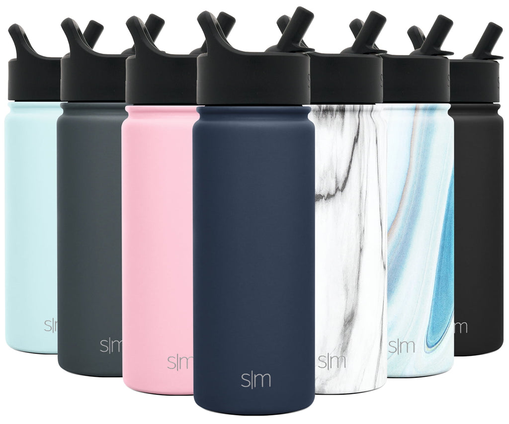 Simple Modern Summit Water Bottle Straw Lid Vacuum Insulated Stainless Steel Bottle | 18 fl oz | ZXVE
