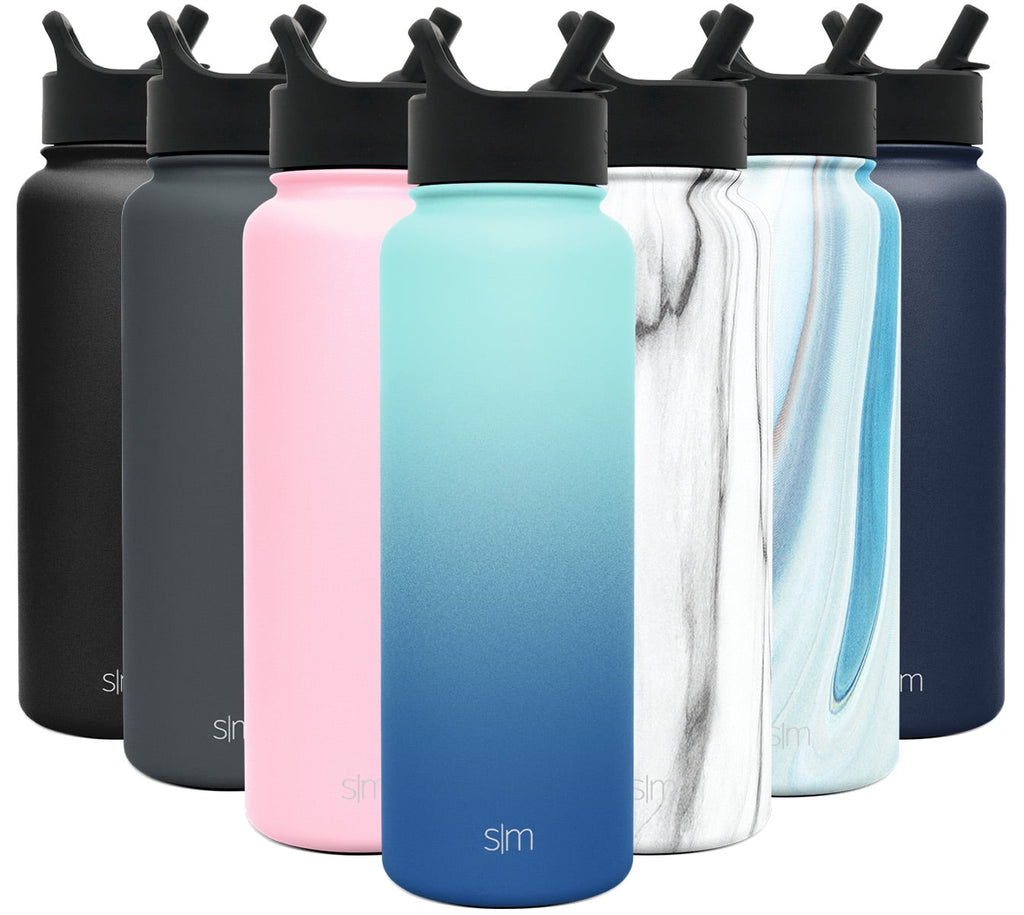 Simple Modern Summit Water Bottle Straw Lid Vacuum Insulated Stainless Steel Bottle | 18 fl oz | ZXVE