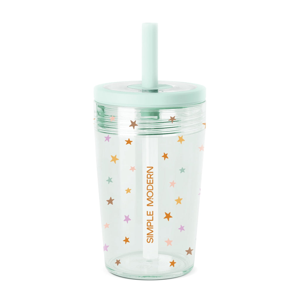 Simple Modern 12 fl oz Tritan Plastic Junior Tumbler with Silicone Straw Lid for Toddlers | Stars | V9ZU