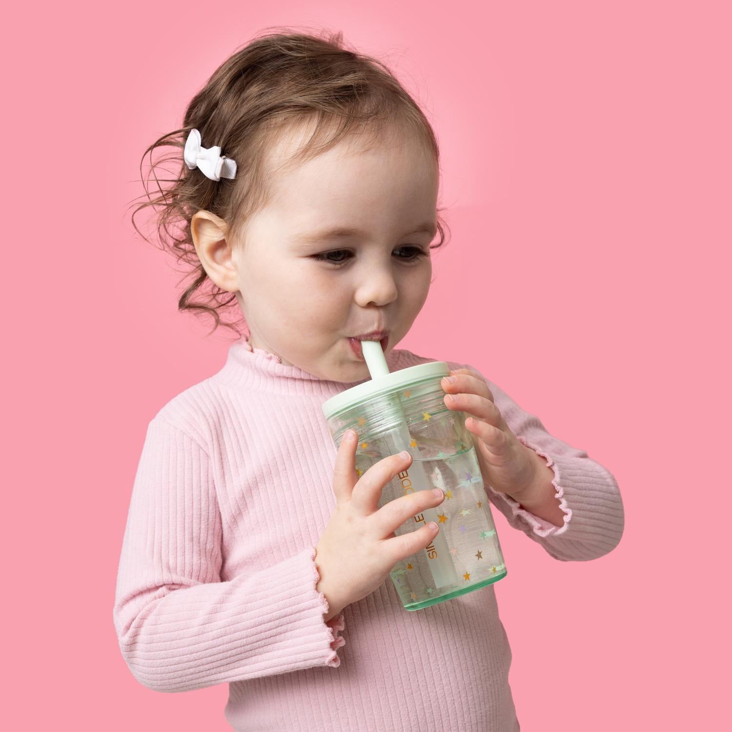 Simple Modern 12 fl oz Tritan Plastic Junior Tumbler with Silicone Straw Lid for Toddlers | Stars | V9ZU