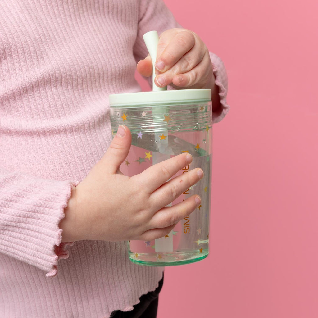 Simple Modern 12 fl oz Tritan Plastic Junior Tumbler with Silicone Straw Lid for Toddlers | Stars | V9ZU