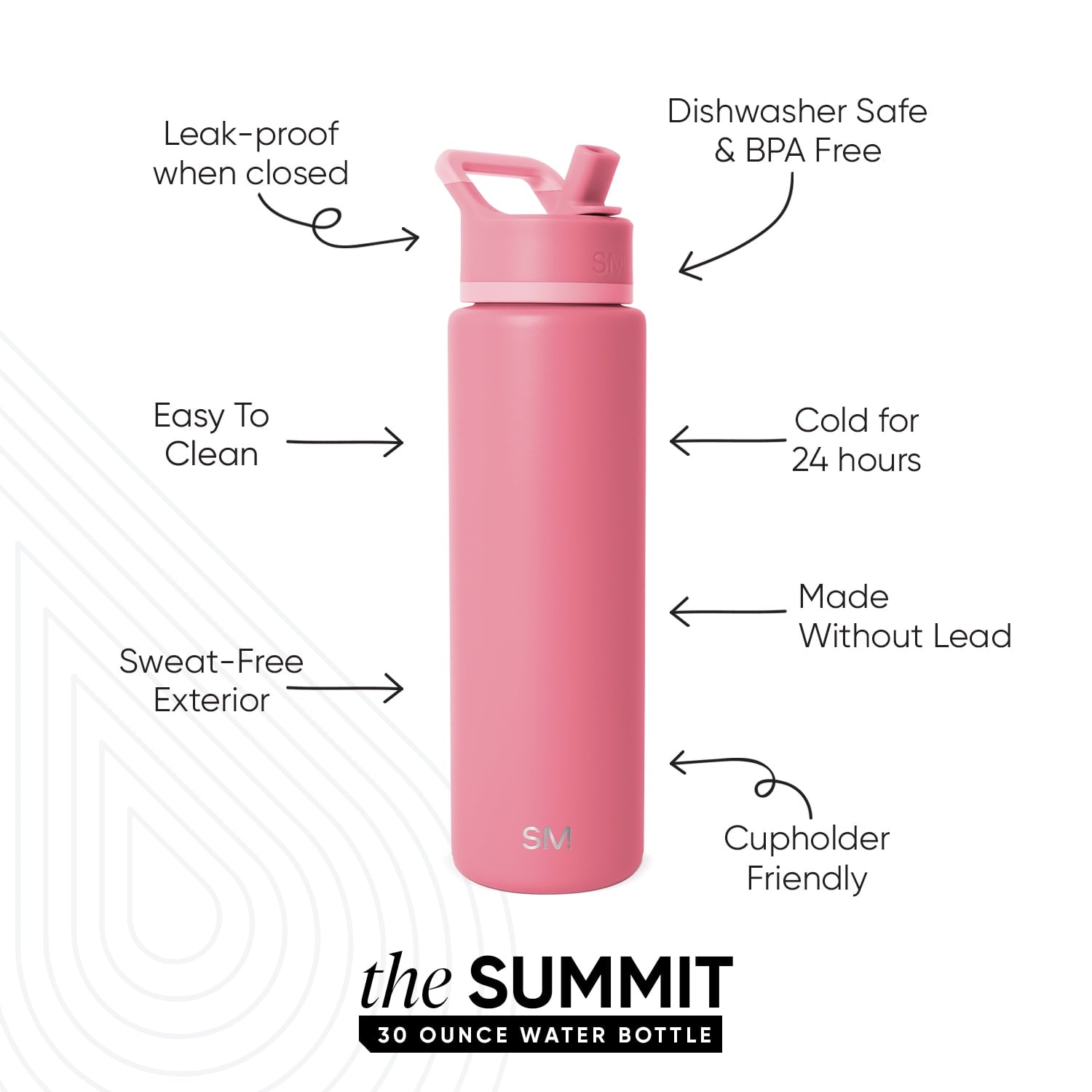 Simple Modern 30 fl oz Insulated Stainless Steel Summit Wide Mouth Water Bottle with Straw Lid | Slumberland | 5UT3