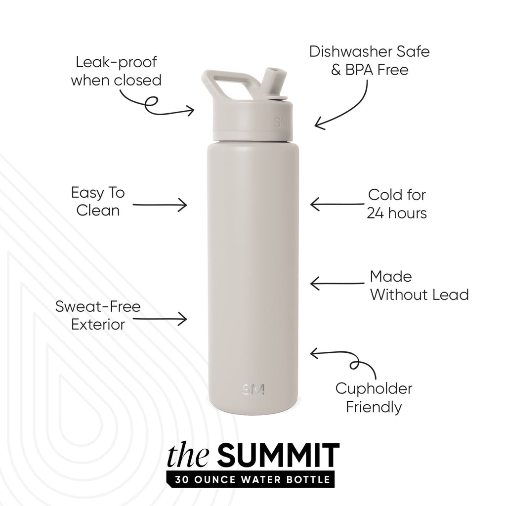 Simple Modern 30 fl oz Insulated Stainless Steel Summit Wide Mouth Water Bottle with Straw Lid | Slumberland | 5UT3