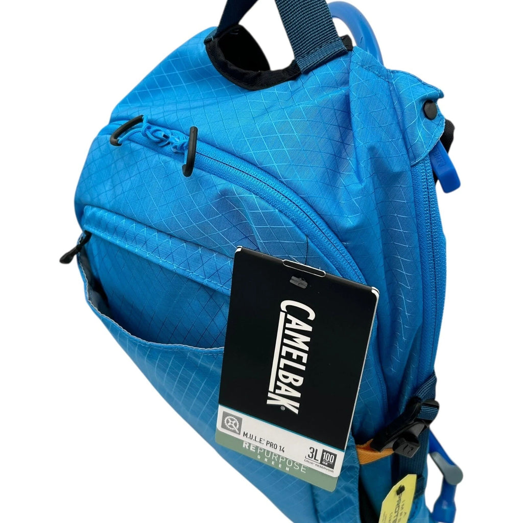 CAMELBAK M.U.L.E Pro 14L Bike Hydration Backpack 100 oz, Ibiza Blue/Orange | 3QOW