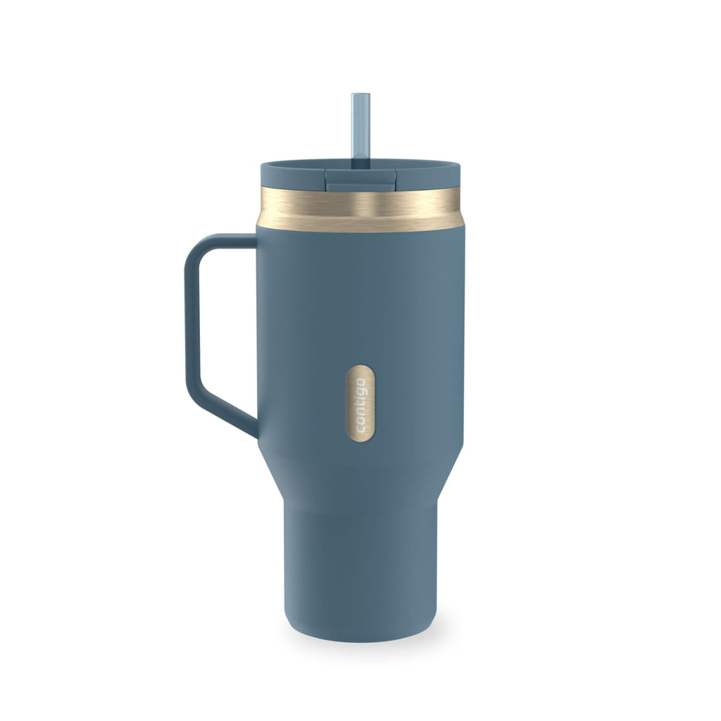 Contigo SnapSeal Leakproof Stainless Steel Reusable Water Bottle Tumbler with Side Handle, Black/Bronze, 30 oz | B9EJ
