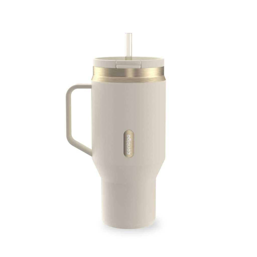 Contigo SnapSeal Leakproof Stainless Steel Reusable Water Bottle Tumbler with Side Handle, Black/Bronze, 30 oz | B9EJ