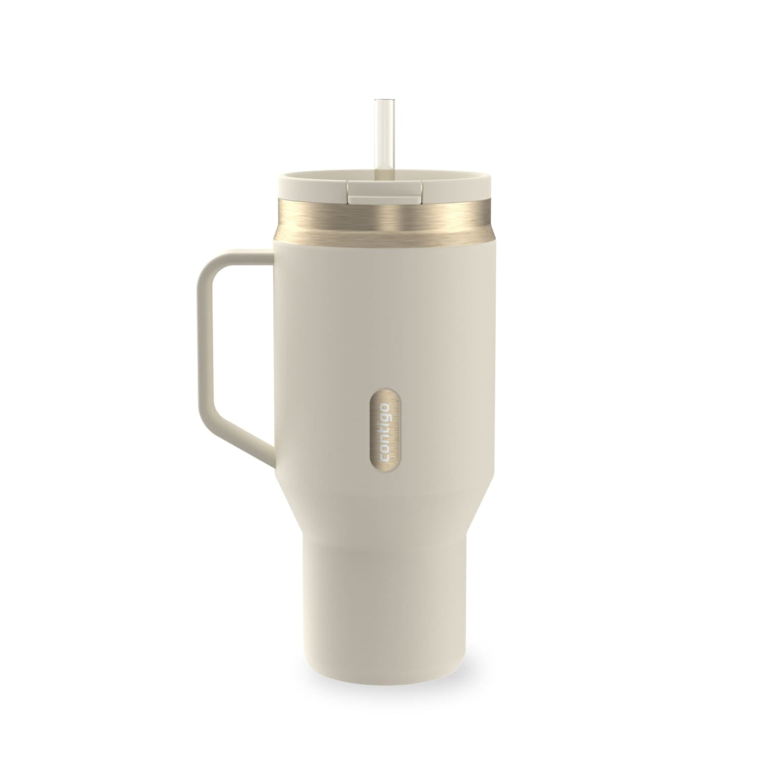 Contigo SnapSeal Leakproof Stainless Steel Reusable Water Bottle Tumbler with Side Handle, Black/Bronze, 30 oz | B9EJ
