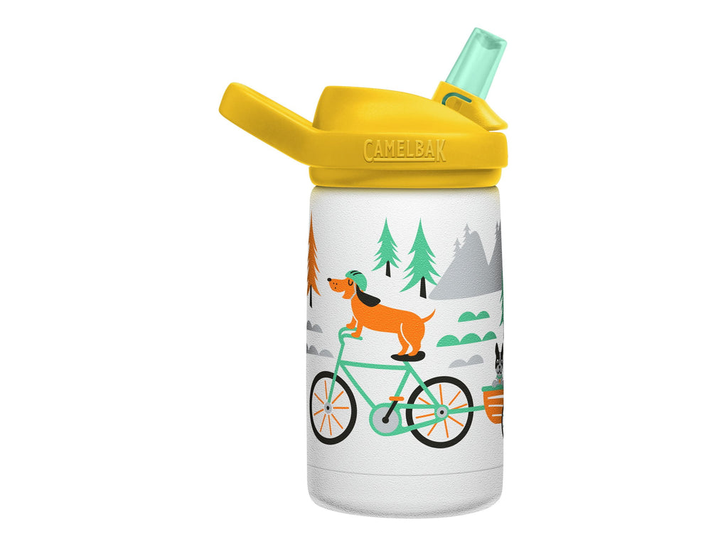 CamelBak Eddy+ Kids - Water bottle - Size 4.25 in x 2.91 in - Height 6.5 in - 12 fl.oz - biking dogs | HRRQ